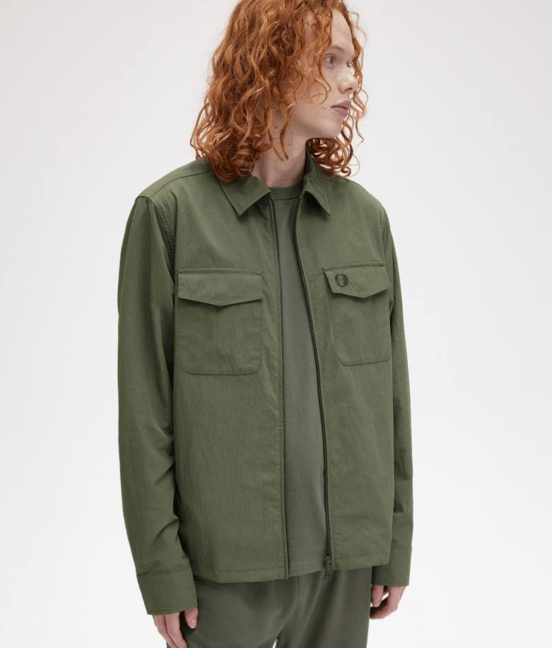 Fred Perry Pocket Overshirt Laurel W Grn