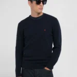 Replay Wool-Blend Crew-Neck Sweater Blue