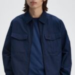 Fred Perry Zip Through Overshirt Navy