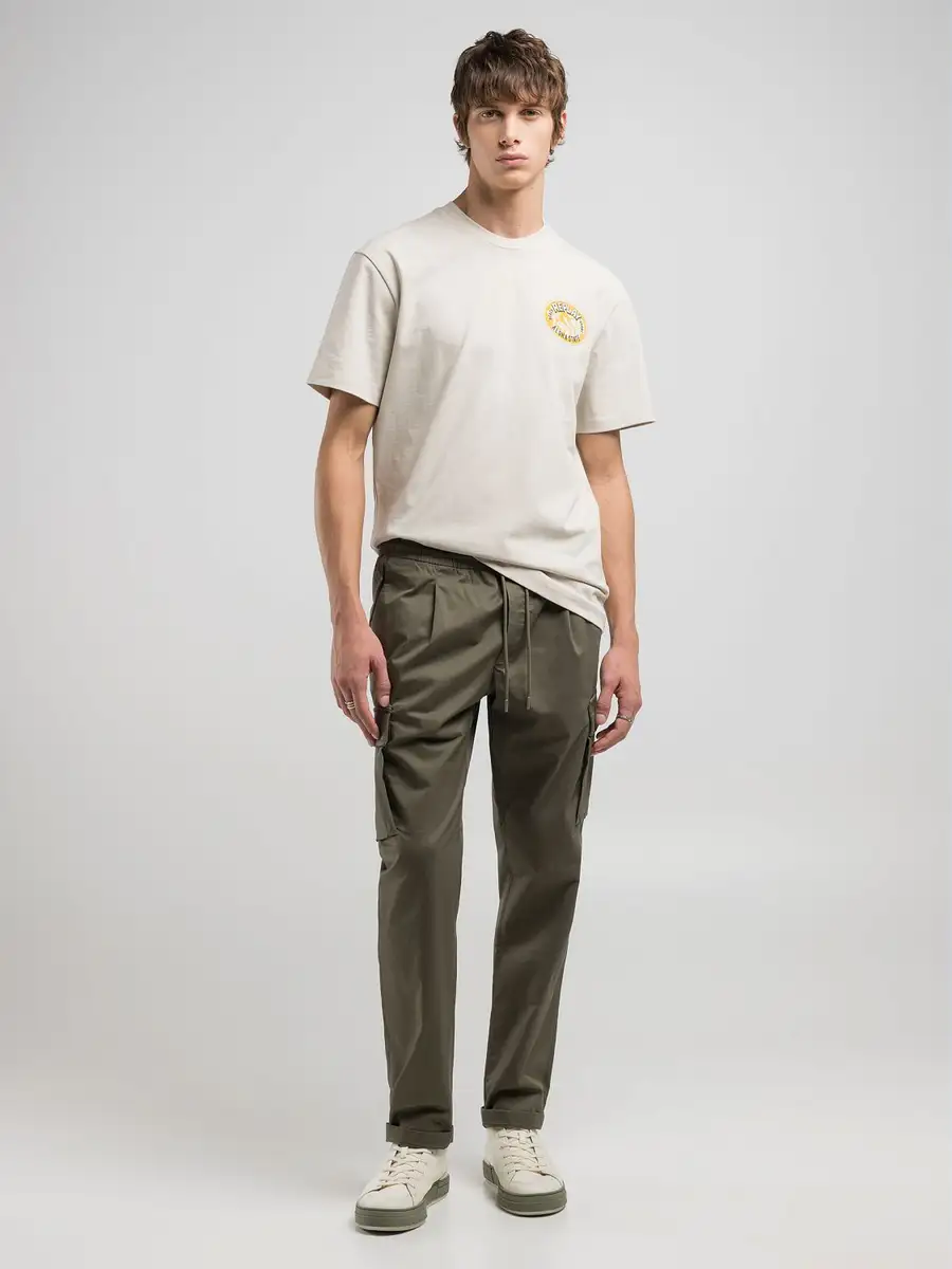 Replay Twill Cargo Trousers Pistachio