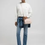 Replay Cropped Sweatshirt With Embroidery Natural White
