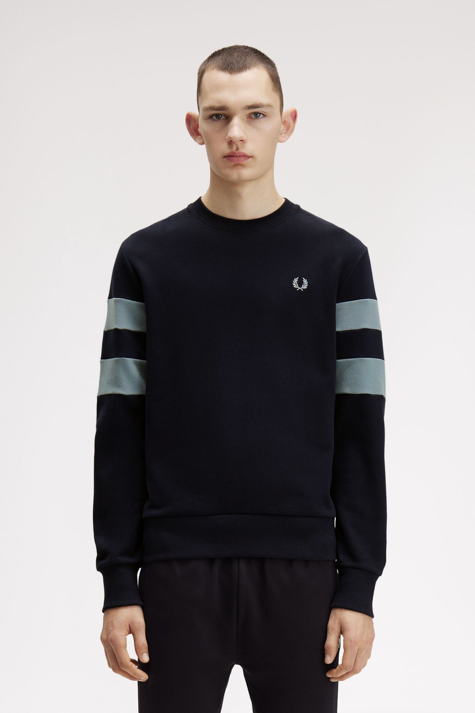 Fred Perry Peached Tipped Sleeve Sweatshirt Navy