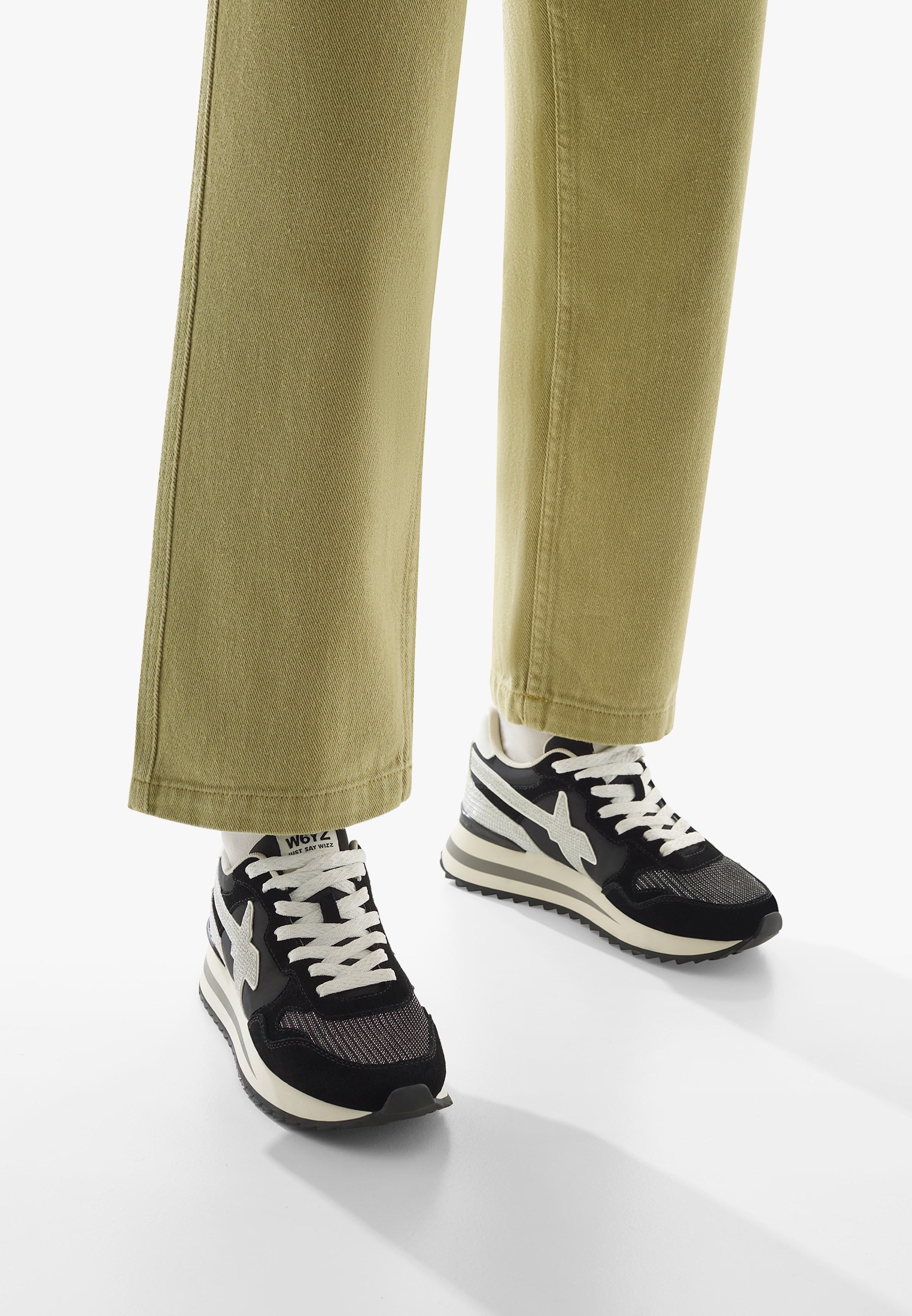 Just Say Wizz Yak-W Suede/Nylon/Metallic Fabric Black-Black-Silver
