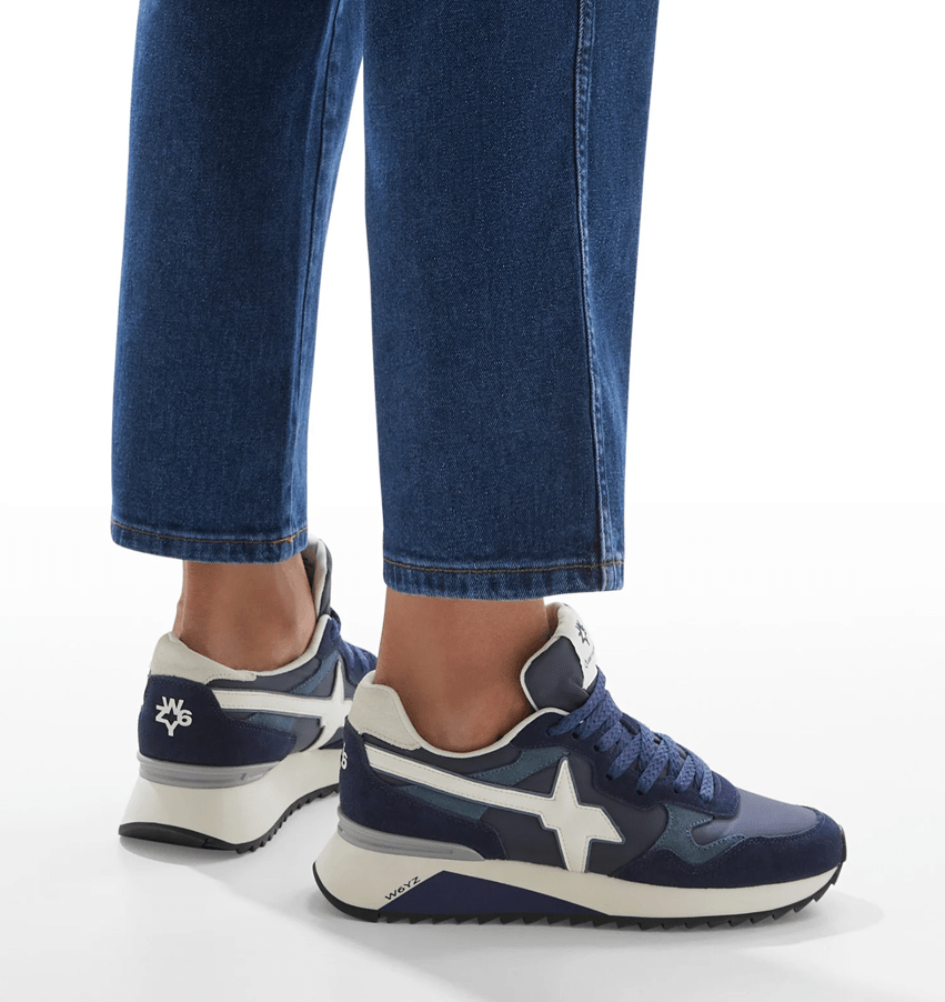 Just Say Wizz Yak-M Suede/Fabric/Triangle Sole Navy-Powder