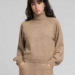 Replay Polo-Neck Pullover Camel