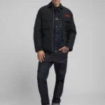 Replay Padded Rider Jacket With Patch Black