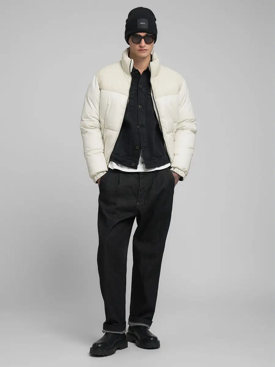 Replay Padded Jacket With High Collar Snow White