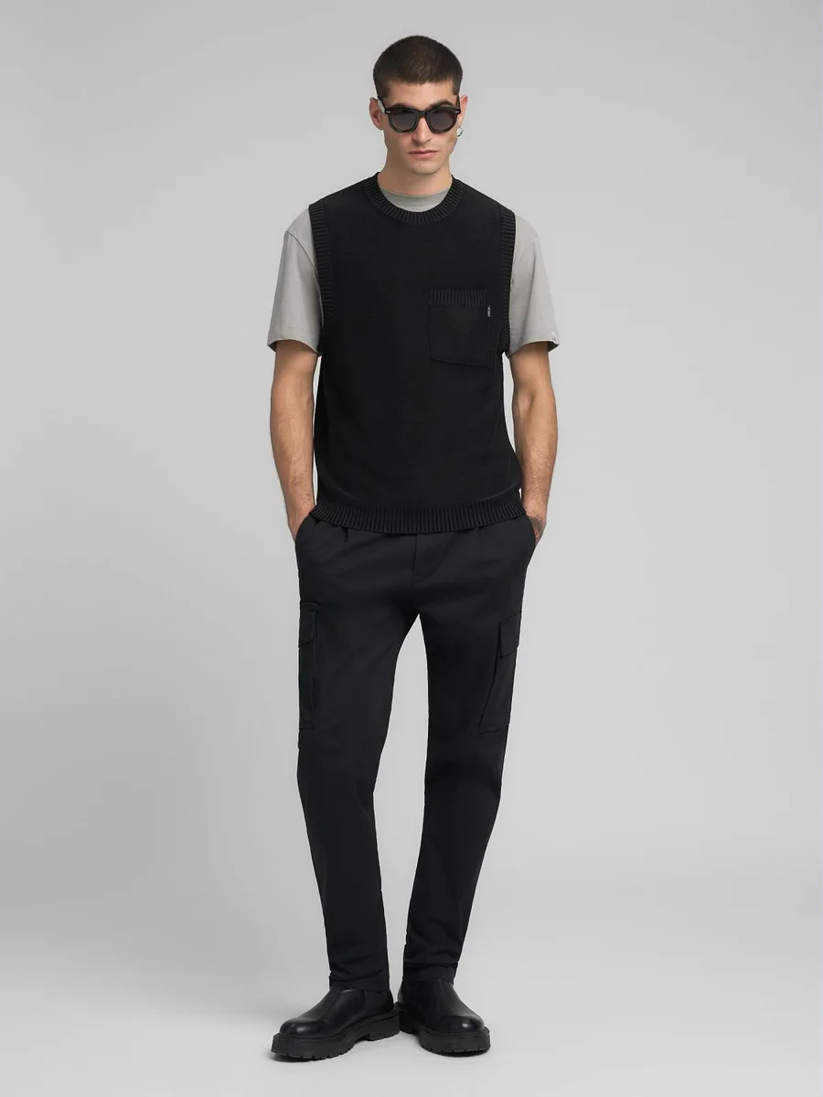 Replay Twill Cargo Trousers Black
