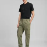Replay Twill Cargo Trousers Lichen Green