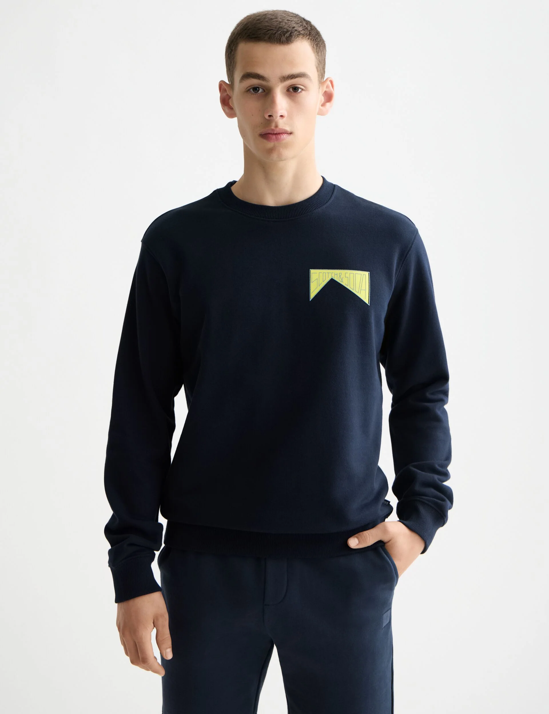 Scotch&Soda Sweatshirt Cotton Soft Sky Ca