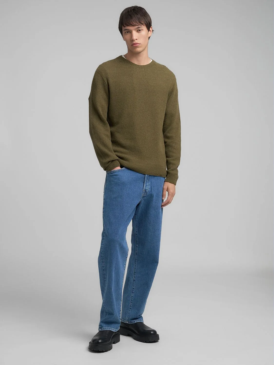 Replay Wool-Blend Crew-Neck Pullover Musk Melange