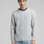 Replay Recycled Fabric Crew Neck Pullover Light Grey Melange