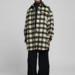 Replay Chequered Wool-Blend Jacket Black/Sand/Winter White