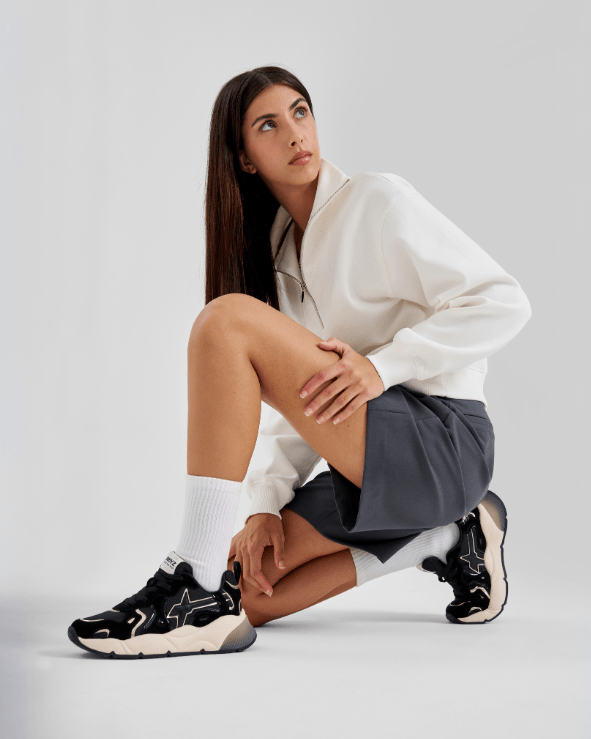 Just Say Wizz Sarah-W Suede/Fabric Black-Platinum Black