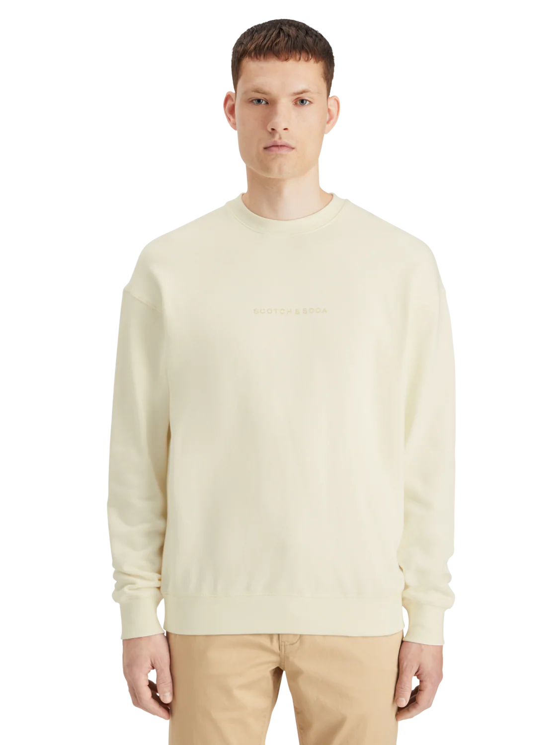 Scotch&Soda Essentials Logo Sweatshirt Off White