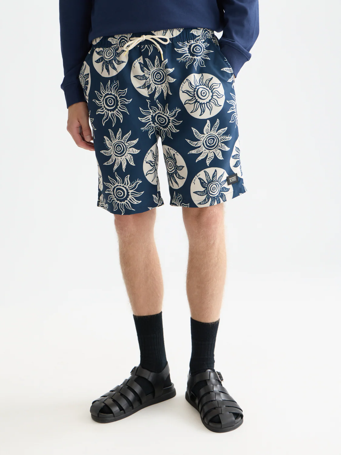 Scotch&Soda Printed Long-Lenght Swimshorts Suns Captains Blue