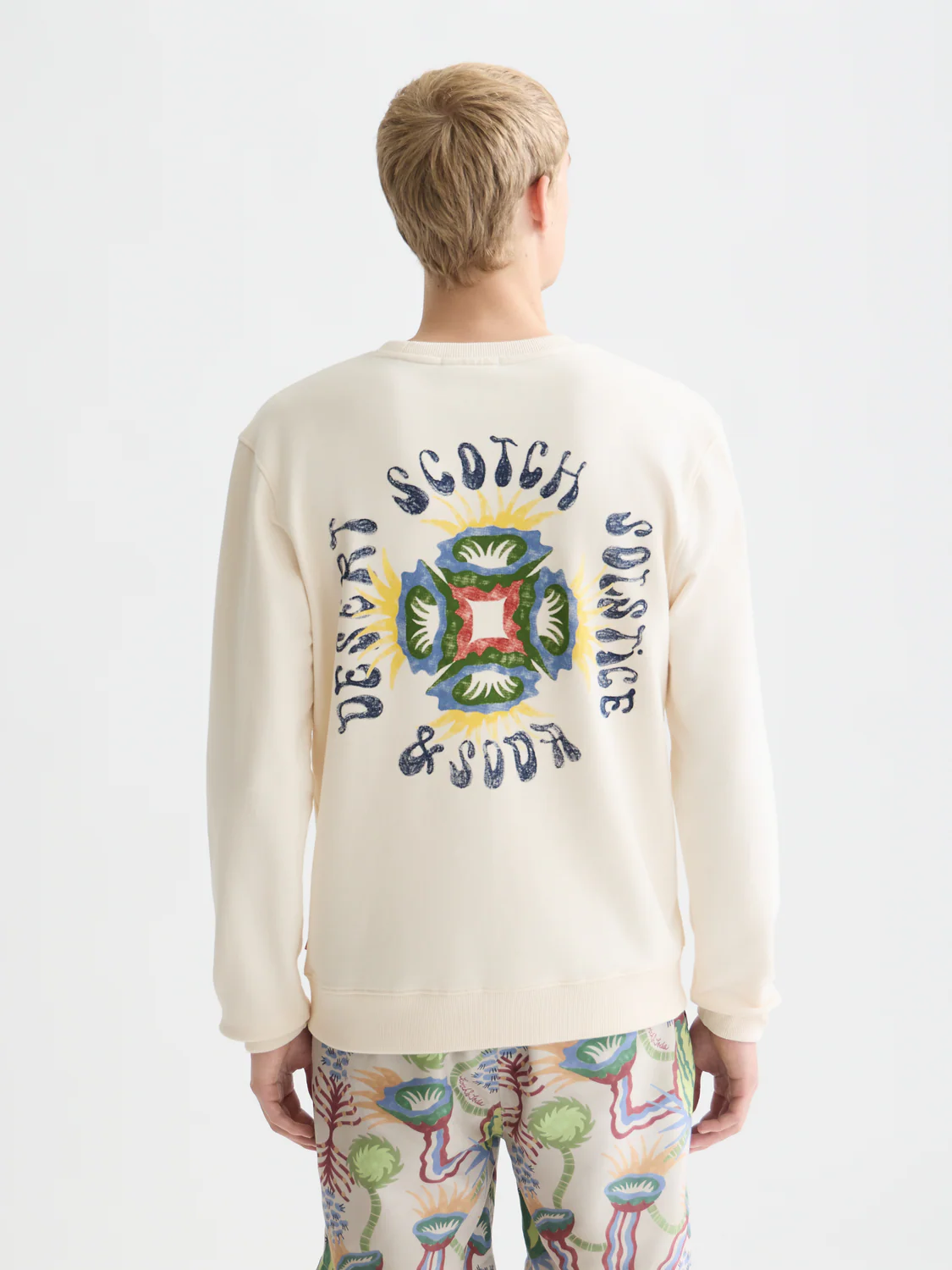 Scotch&Soda Front and Back Artwork Regular-Fit Sweatshirt Eggnog