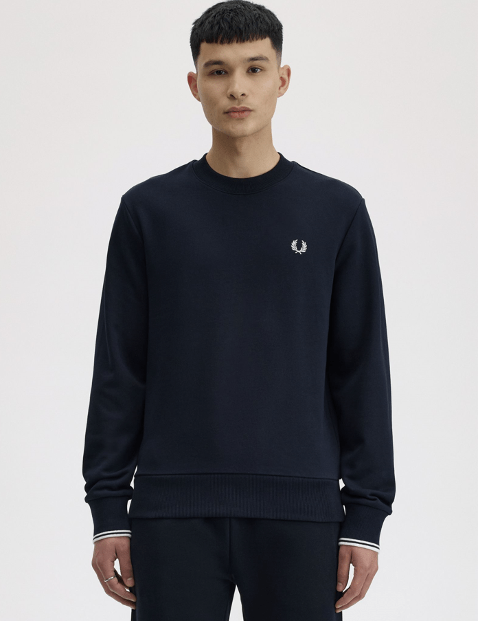 Fred Perry Crew Neck Sweatshirt Navy