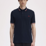 Fred Perry Twin Tipped Shirt Nvy/Swht/Bntred