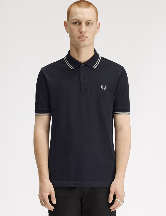 Fred Perry Twin Tipped Shirt Navy/Seagrass