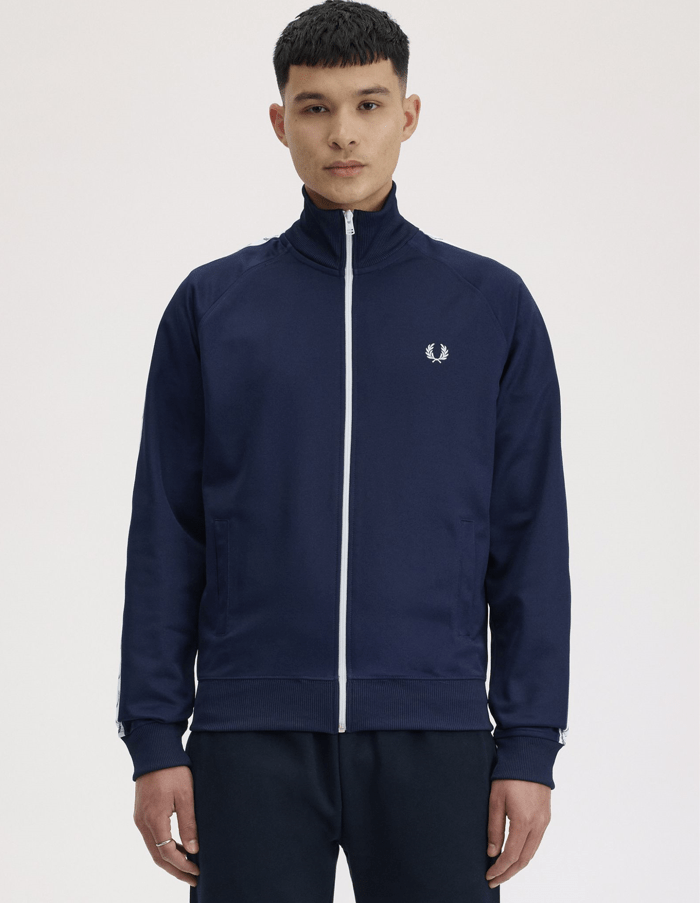 Fred Perry Taped Track Jacket Carbon Blue