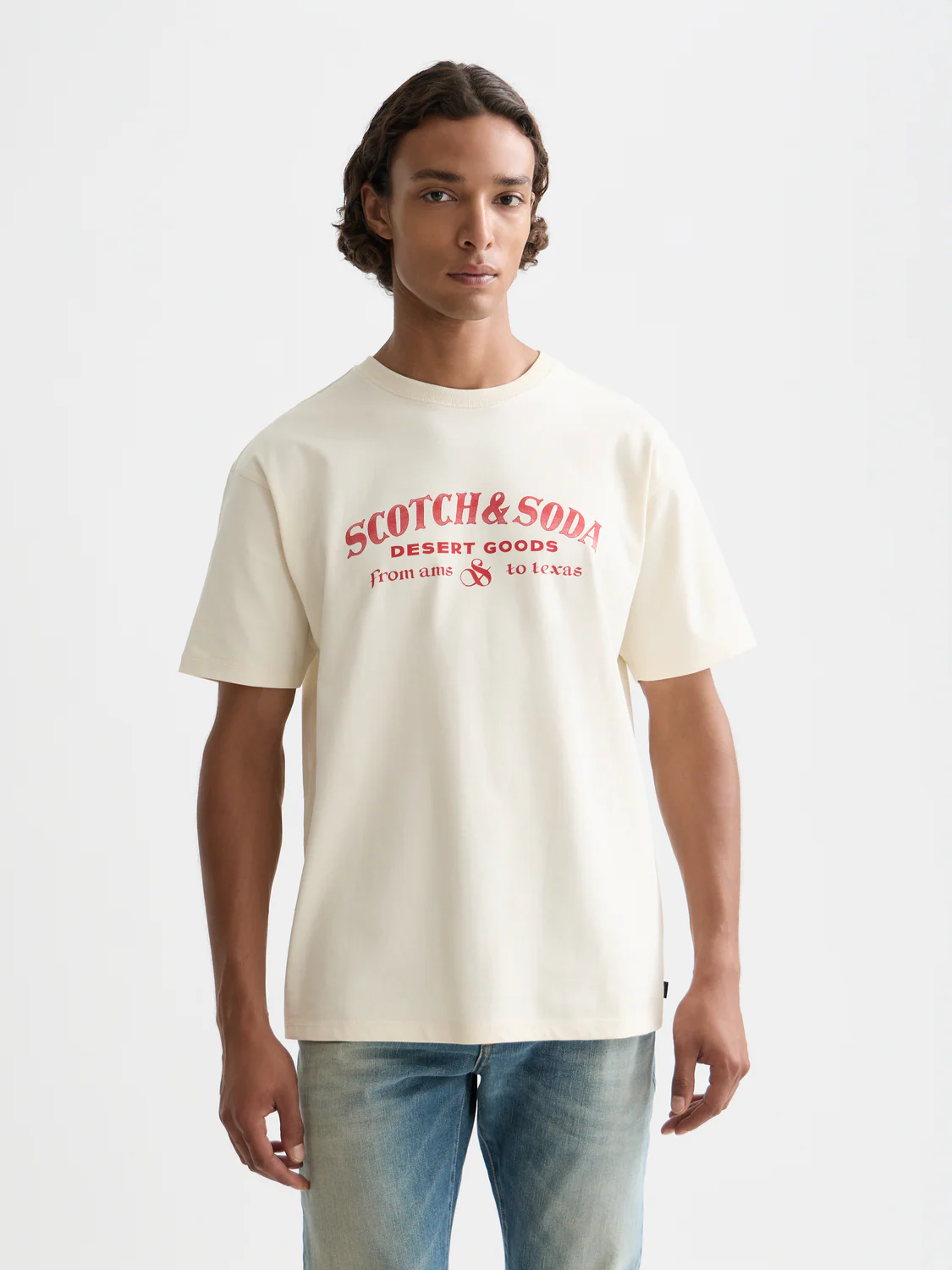 Scotch&Soda Front Artwork Relaxed-Fit T-Shirt Eggnog