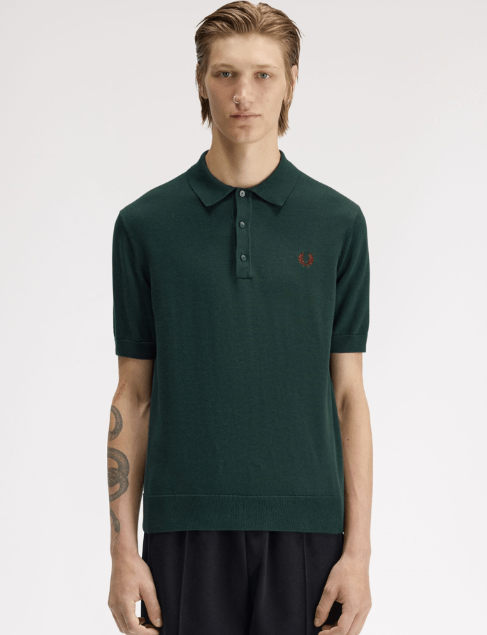 Fred Perry Cotton Knitted Shirt Grassroots