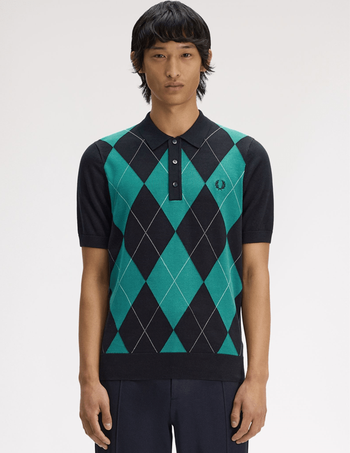Fred Perry Argile Knitted Shirt Black
