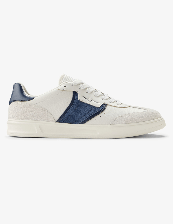 Fred Perry B4 Textured Leather/Suede 254/Porcelain