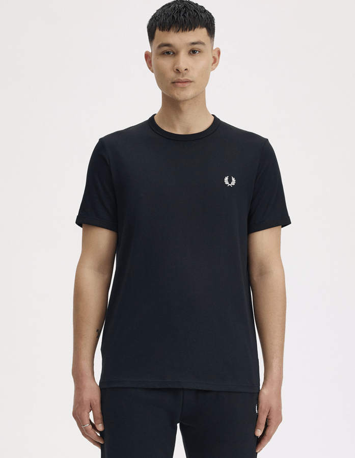 Fred Perry Ringer T-Shirt Black