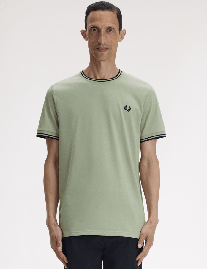 Fred Perry Twin Tipped T-Shirt Seagrass/Black