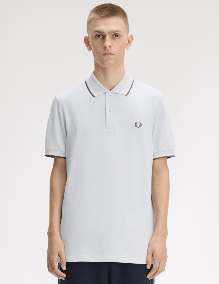 Fred Perry Twin Tipped Shirt Dskbl/Ecru/Lwgrn