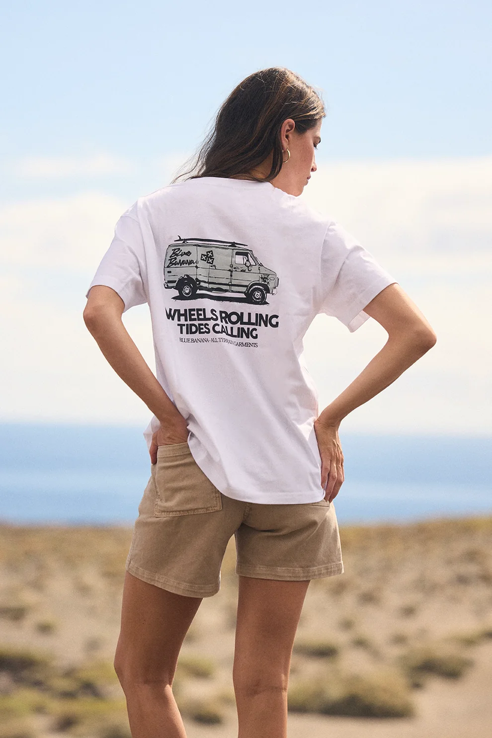 blue banana Drive Tee White