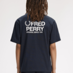 Fred Perry Back Print Fred Perry Shirt Navy