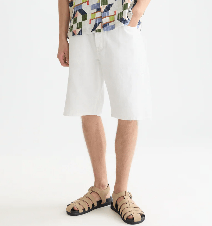Scotch&Soda Printed Stitched Relaxed-Fit Short-Sleeve Shirt Patchwork Jacquard