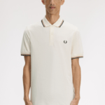 Fred Perry Twin Tipped Shirt Ecru/Drkcrml/Blk