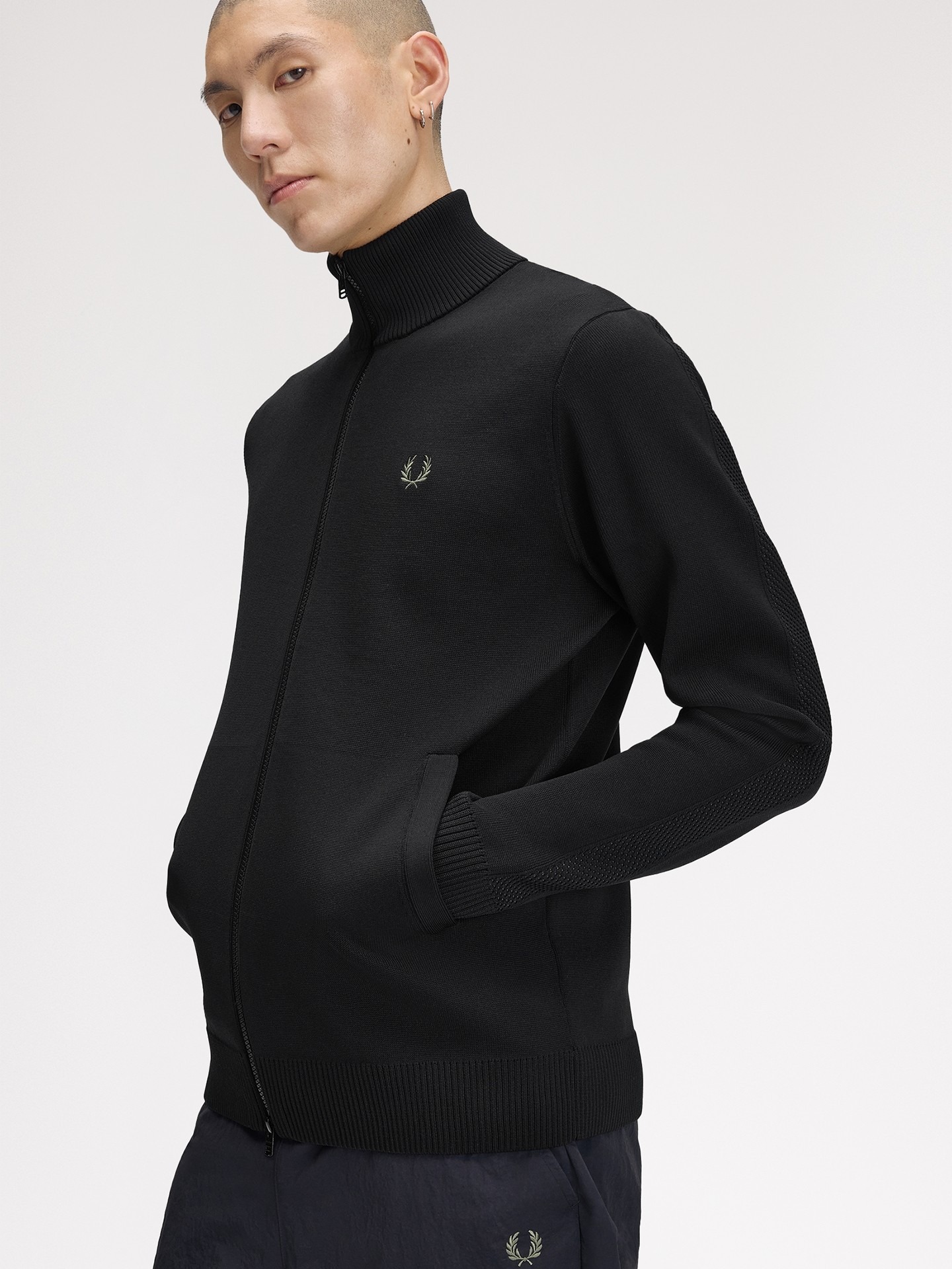 Fred Perry Knitted Track Jacket Black