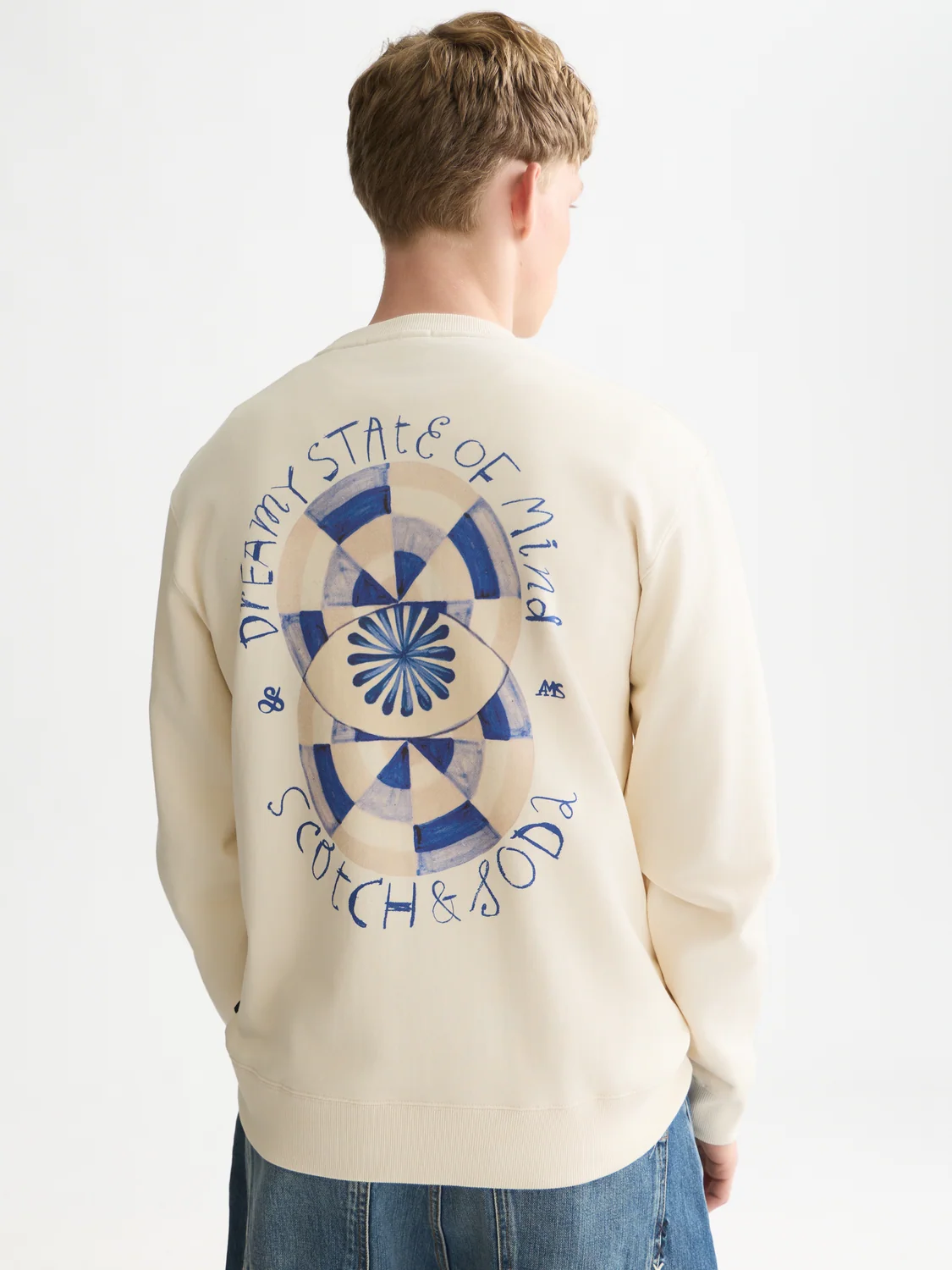 Scotch&Soda Front And Back Artwork Regular-Fit Sweatshirt Eggnog