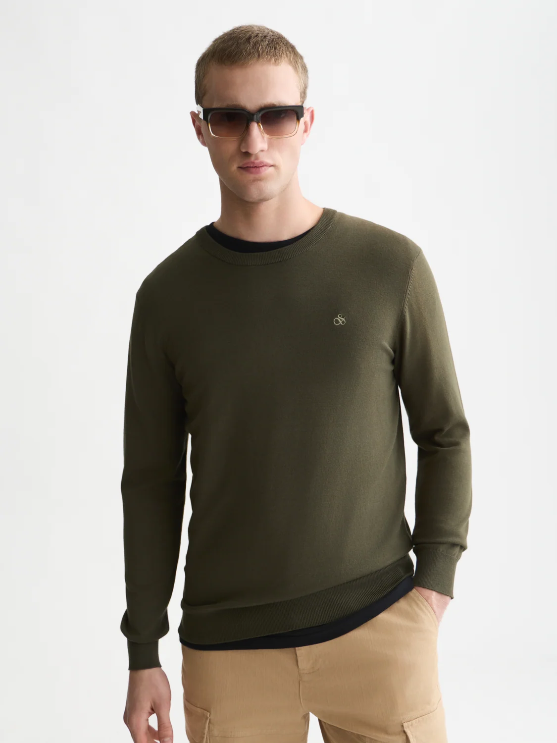 Scotch&Soda Seasonal Core Ecovero Pullover Forest