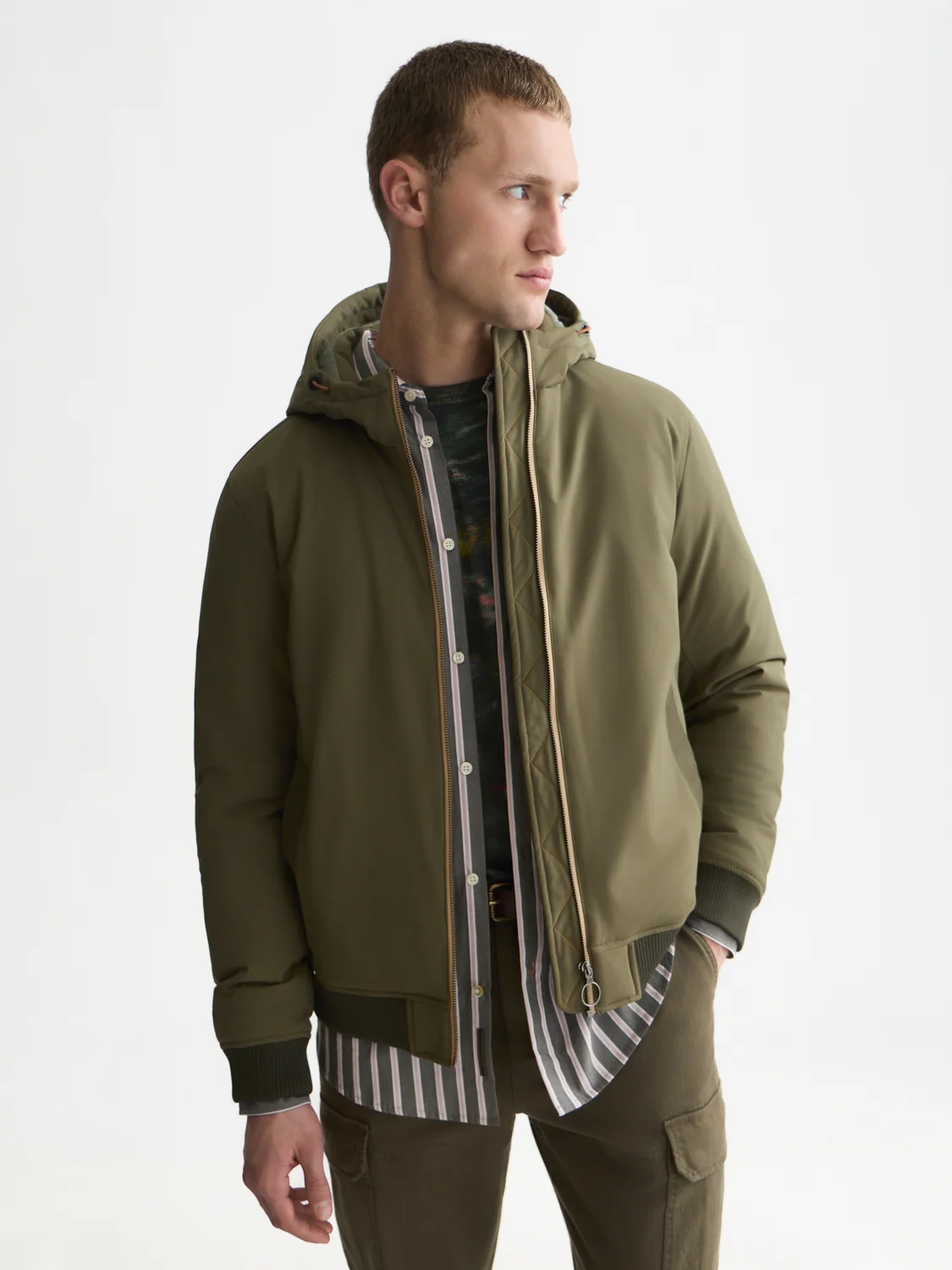 Scotch&Soda Hooded Softshell Padded Jacket Olive