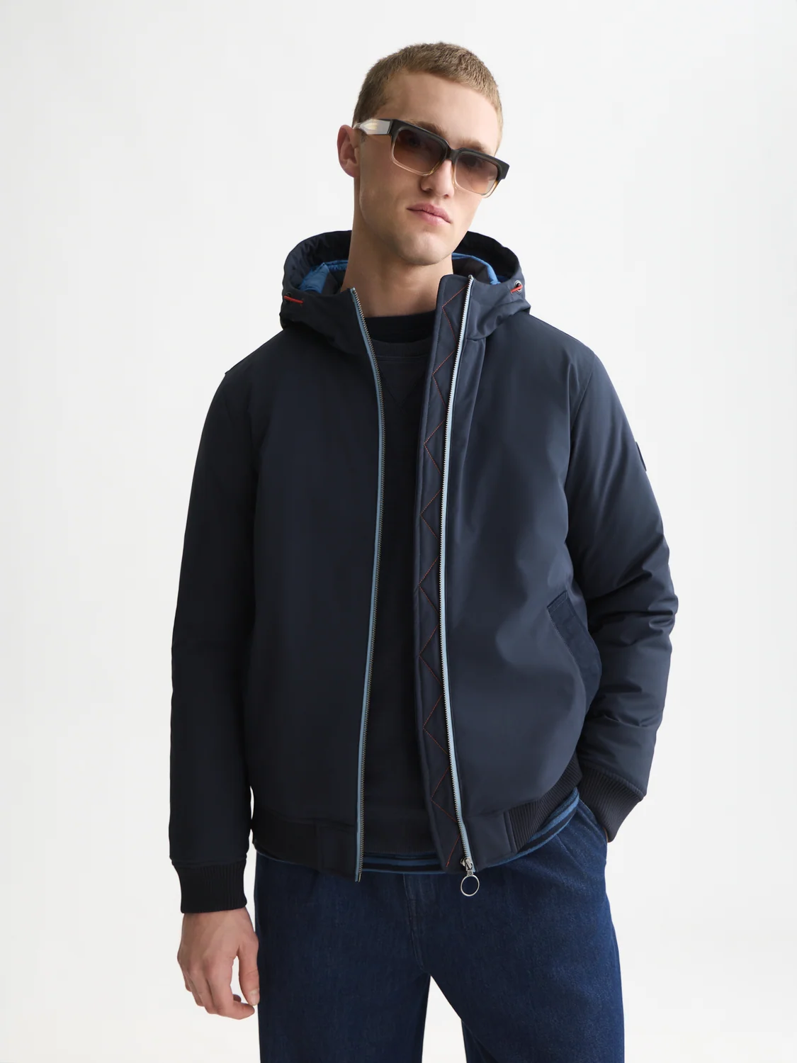 Scotch&Soda Hooded Softshell Padded Jacket Sky Captain