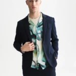 Scotch&Soda Miles Tailored Jersey Regular-Fit Blazer Sky Captain Stripe