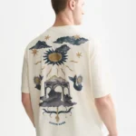 Scotch&Soda Front And Back Artwork Loose-Fit T-Shirt Eggnog