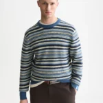 Scotch&Soda Soft Knit Stripe Regular-Fit Pullover Ensign Blue Stripe