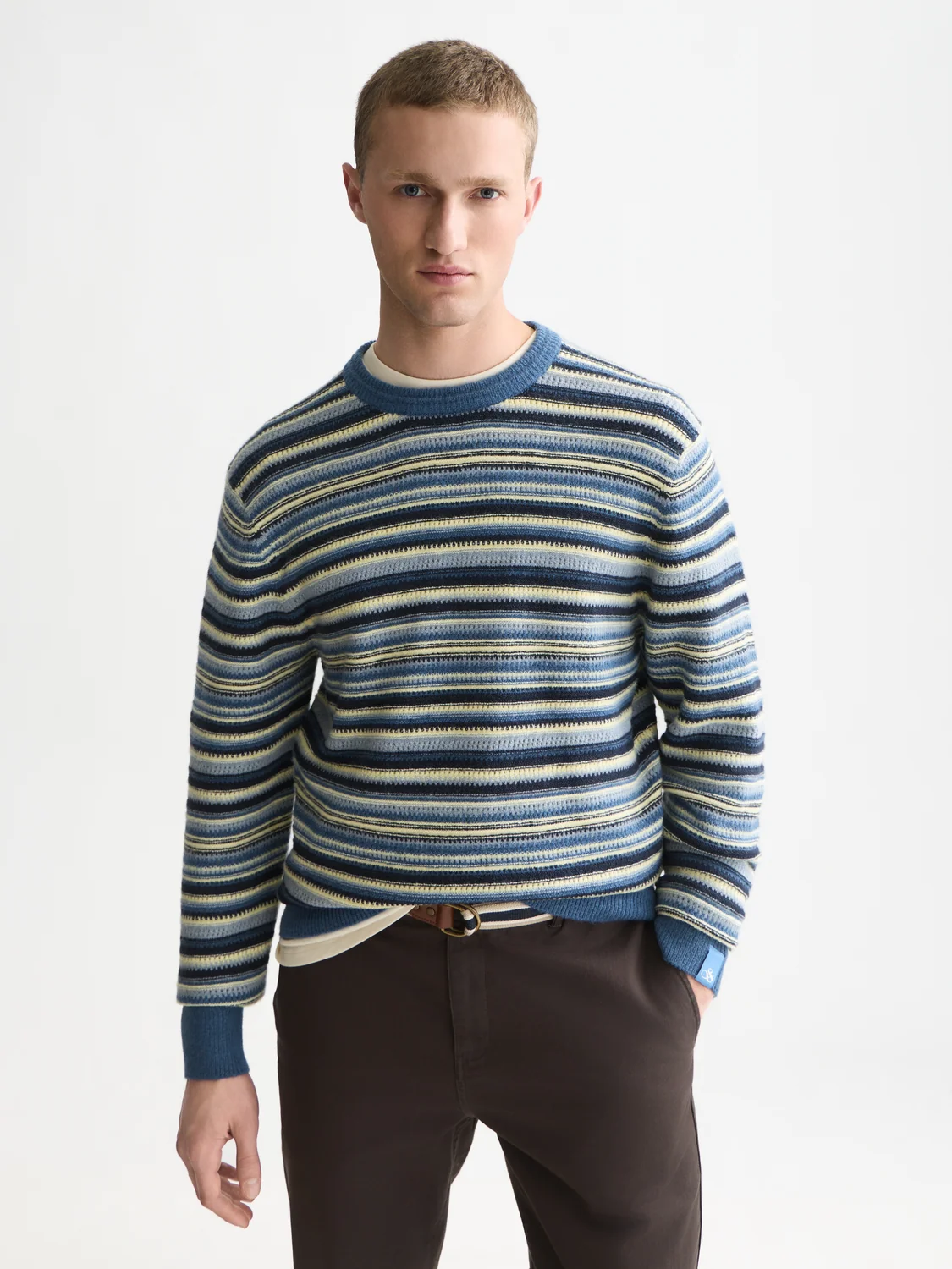 Scotch&Soda Soft Knit Stripe Regular-Fit Pullover Ensign Blue Stripe