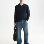 Scotch&Soda Ecovero Long Sleeved Polo Sky Captain