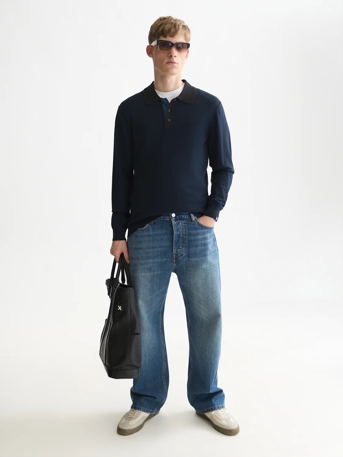Scotch&Soda Ecovero Long Sleeved Polo Sky Captain