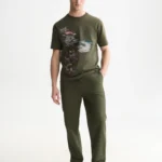 Scotch&Soda Embroidery Placed Artwork Loose-Fit T-Shirt Forest Night