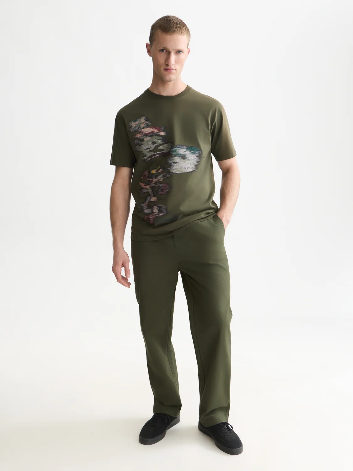 Scotch&Soda Embroidery Placed Artwork Loose-Fit T-Shirt Forest Night