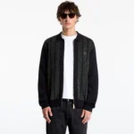 Fred Perry Textured Panel Zip Cardigan Black